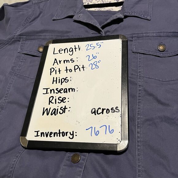 Denim & Co Blue Button Up Long Sleeve Jacket Chore Coat Womens Size 3X - Picture 9 of 9